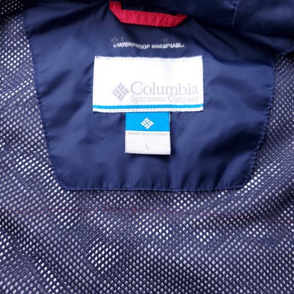 Columbia Hooded Rain Jacket Women L Pink Omni-Tech Lined Winter Outdoor Techwear - Picture 9 of 11